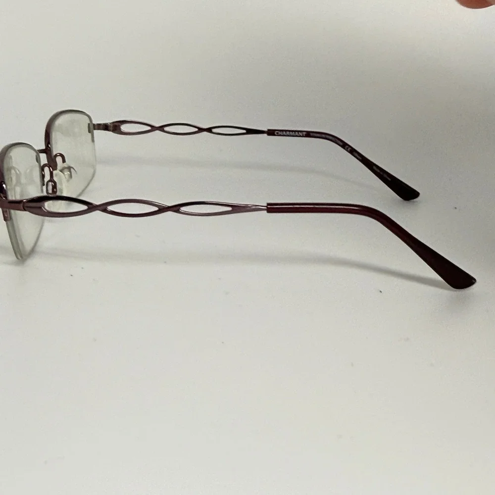 Charmant CH29204 BU‎ Beta Titanium Eyeglasses Frames Purple 54-18-135 Half Rim